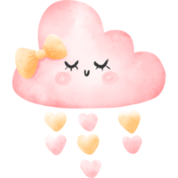 Cute cloud in watercolor png