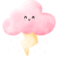 Cute cloud in watercolor png