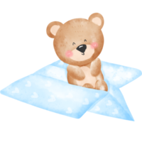 Bear on the paper plane png