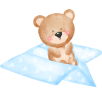 urso no avião de papel png