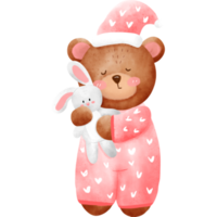 aquarelle d'ours endormi png