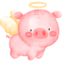 aquarelle de cochon mignon png