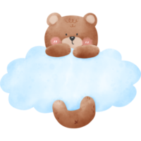 Bär und Wolke in Aquarell png