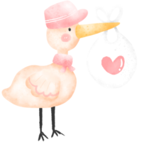 Delivery bird and baby bear png