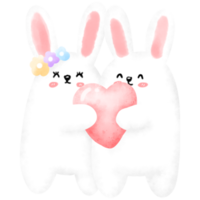 pareja de conejitos y corazón png