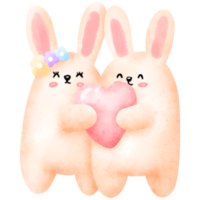 Bunny couple and heart png