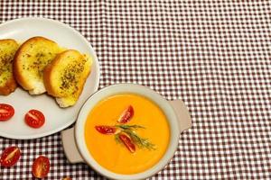 Salmon and carrot soup photo