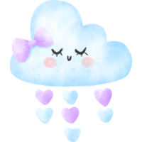 Cute cloud in watercolor png