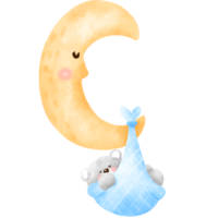 Moon and baby bear png