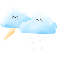 Cute cloud in watercolor png