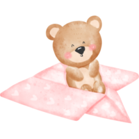 urso no avião de papel png