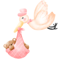 Delivery bird and baby bear png