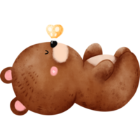 Bear sleeping on a cloud png