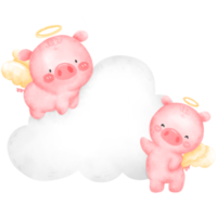 cute pig watercolor png