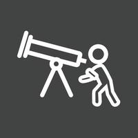 ajuste de la línea del telescopio icono invertido vector