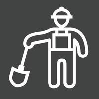 Construction Worker III Line Inverted Icon vector