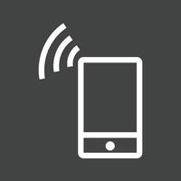 Connected Device Line Inverted Icon vector