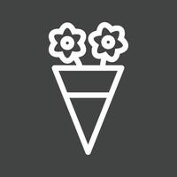 Flower Bunch Line Inverted Icon vector