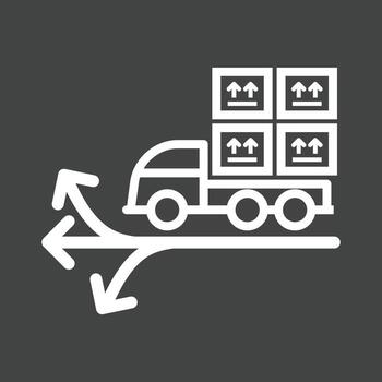 Multiple Delivery Points Line Inverted Icon vector