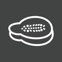 Papaya Line Inverted Icon vector