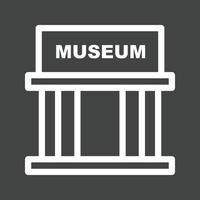 Museum Building II Line Inverted Icon vector