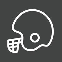 Cricket Helmet Line Inverted Icon vector