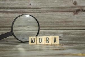 the word of TEAMWORK on wood tiles concept photo