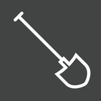 Shovel Line Inverted Icon vector