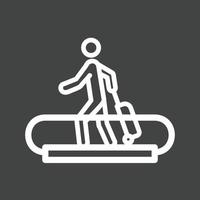 icono de línea invertida de escalera mecánica horizontal vector