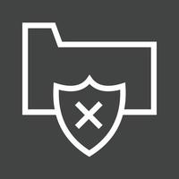 Vulnerable Folder Line Inverted Icon vector