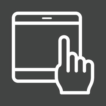 utilizando el icono invertido de la línea del dispositivo táctil vector