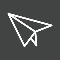 Paper Plane Line Inverted Icon vector