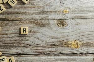 Attitude Word In Wooden Cube photo