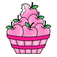Pink Apple in Basket png
