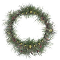 guirlande et couronne de branches d'épicéa, décor de porte de noël png