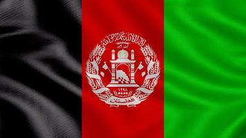 Flag of Afghanistan. Realistic Waving Flag 3d Render Illustration with Highly Detailed Fabric Texture. photo