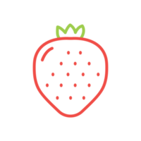 Ilustraciones de fresa fruta simple linea png