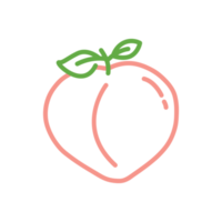 Ilustraciones de peach fruit simple line png