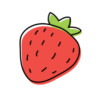 ilustrações de contorno de frutas morango png
