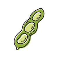 illustration de contour de légumes fèves png