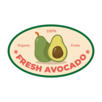 avocado frutta etichetta illustrazione png
