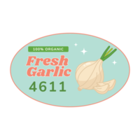 ilustración de etiqueta vegetal de ajo png