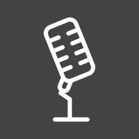 Microphone II Line Inverted Icon vector