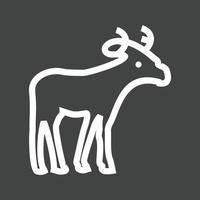 Moose Line Inverted Icon vector