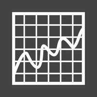 Bell Curve on Graph Line Inverted Icon vector