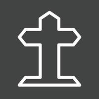 Grave II Line Inverted Icon vector