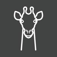 Giraffe Face Line Inverted Icon vector