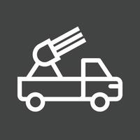 Missile Truck Line Inverted Icon vector