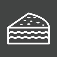 Chocolate fudge cake Line Inverted Icon vector