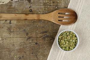 dried green pea in half photo